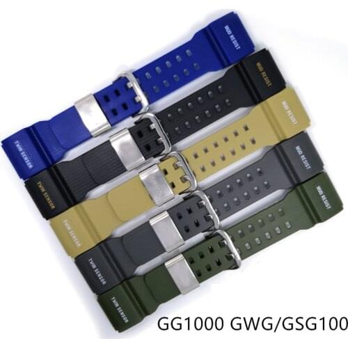 Resin Soft Watch band for Casio G-Shock GG-1000 /GWG-100/GSG-100 Men Sport Strap Waterproof Bracelet Wristband Watch Accessories