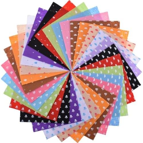 Printed Felt Non Woven Fabric 1mm Thickness Polyester Cloth For Sewing Dolls Crafts Home Decoration Bundle 30Pcs/Pack 15x15cm