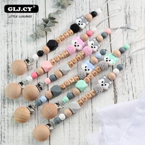 Pacifier Clip Personalized Name Baby Silicone Teething Beads Holder Soothie Teether Toy Chewbeads Baby Birthday Shoher Tiny Dum