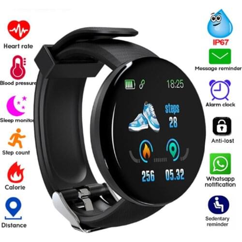 1.3 inch Colorful Screen Watch D18 Blood Pressure Heart Rate Monitor Fitness Pedometer Sport Smart Bracelet Smart Watch