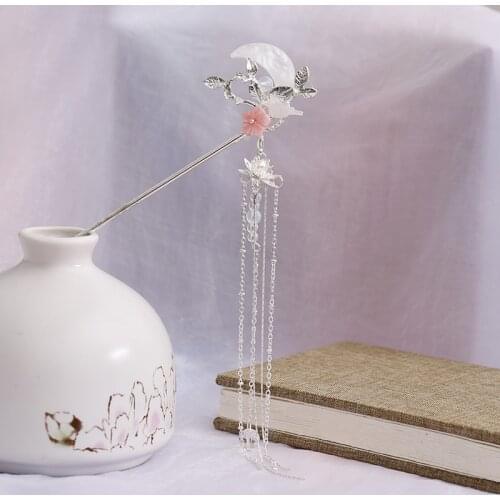 FORSEVEN Vintage Chinese Bride Wedding Hair Sticks with Tassel Pearl Beads Metal Step Shake Hairpins Headpieces Hair Accessories