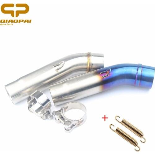 Refit Motorcycle Exhaust Pipe Steel Middle Tube Muffler Slip on Link Pipe Spring for Honda CB 400 Cb400 Accessories 2008-2017