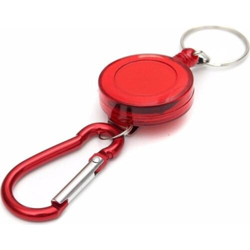 Retractable Badge Reel Holder Carabiner Recoil Key Chain Ring 5 Colors Mini Multi-purpose Telescopic Keychain Outdoor gadgets