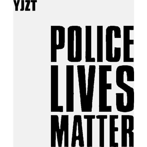 YJZT 9.2CM*13.8CM High-quality Police Lives Matter Vinyl Car Sticker And Decal Black Silver C11-1935