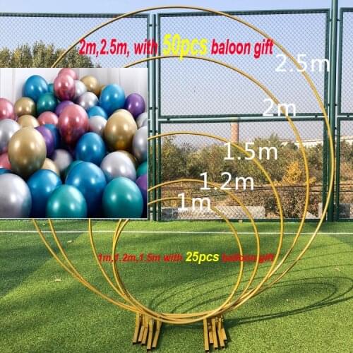 Iron Circle Wedding Birthday Arch Decoration Background Wrought Props Single balloon or flower Arch Outdoor Lawn Road Guide