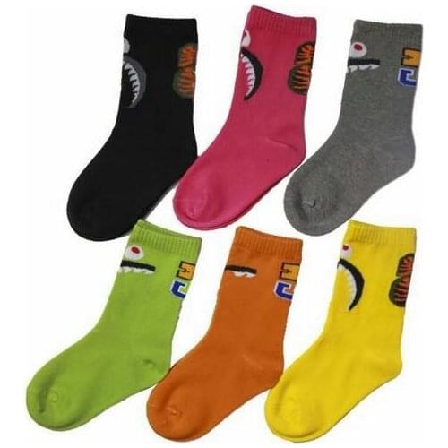 1pairs Infant Kids Boy Girls Baby Unisex Long Socks Animal black Shark Pattern Printed Socks Baby Gifts