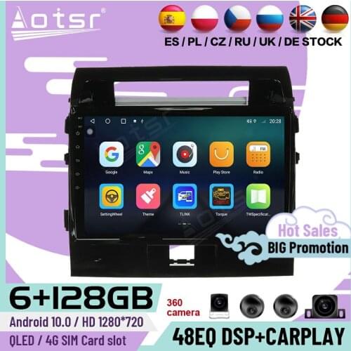 128G Carplay Android Player For Toyota Land Cruiser 200 2008 2009 2010 2011 2012 2013 2014 2015 GPS Car Radio Receiver Head Unit