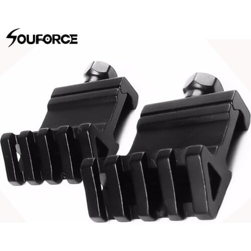 2 Pcs 45 Degree Black Metal Mount Tactical 20mm Picatinny Rail Rifle Base Fit for 20mm Weaver and Picatinny Rail