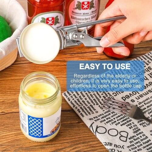 2PCS New Multifunctional Stainless Steel Can Opener Home Kitchen Can Open Effortless Opener With Turn Knob Household Kitchen