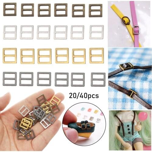 20/40Pcs 6/7/8.5mm Mini Tri-glide Belt Buckle for DIY Doll Clothes Bags Shoes Tiny Buckles Buttons Clothing Sewing Accessories