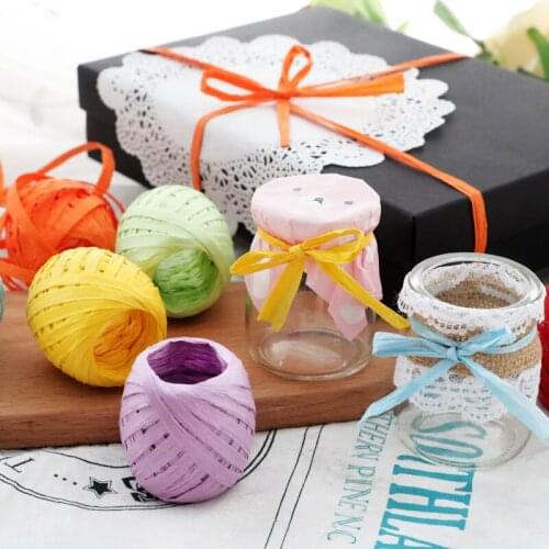 20 Meters/Roll Paper Rope Raffia Ribbon Decorations DIY Crafts Wedding Birthday Party Favors Box Wrap Packaging Rope