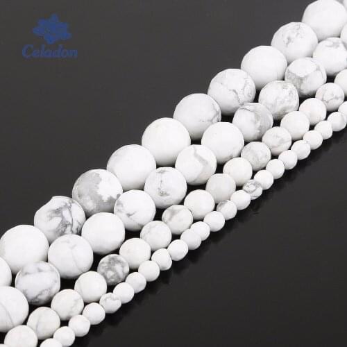 2018 New Arrival Natural Gem Stone White Howlite Beads 4 6 8 10MM Bracelet Fit Diy Charm Beads For Jewelry Making Accessories