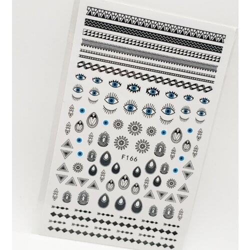 2pcs 3D Stickers for Nails Geometric Eye Stripe Nail Sticker Foil Nail Art Decorations Manicure Accessories Tips Decoraciones