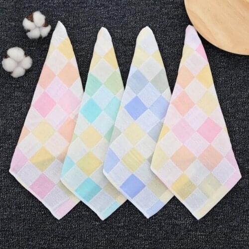 5Pcs Towel Baby Facecloth Baby Bath Towel Handkerchief Cotton Burp Cloth Soft Absorbent Gauze Kindergarten Washcloth 25*25cm