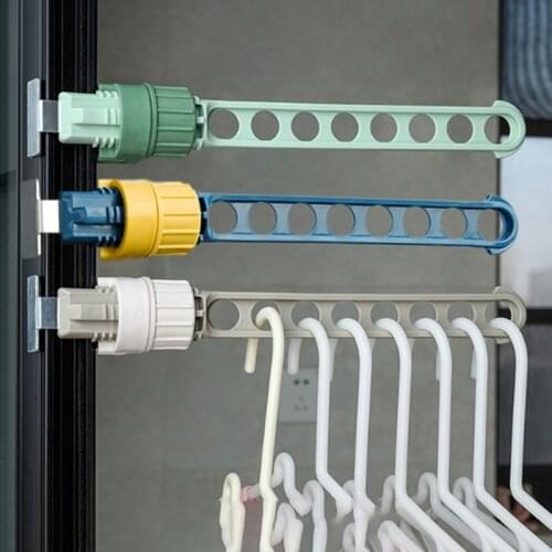 8 Hole Multifunctional Clothes Hanging Drying Rack Portable Foldable Indoor Balcony Window Frame Hanger Organizer