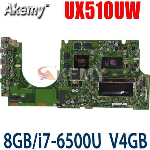 Akemy For Asus UX510UWK UX510UW UX510U U5000U UX510UXK laptop motherboard UX510UW mainboard i7-6500U GTX960M/4GB DDR4-8GB-RAM
