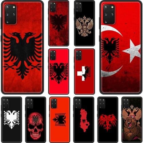 Albania flag Bear Skeleton Phone Case For Samsung Galaxy S20 FE S21 Ultra S20 S10 S9 Plus S10E S8 Soft silicone TPU Back Cover