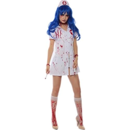 Cheap New Arrival Halloween Zombie Nurse Costume 3S1711 Free Shipping Sexy Naughty Nurse Cosplay Costumes
