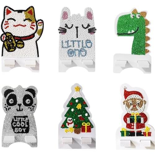 DIY Diamond Paiting Mobile Phone Holder Rhinestone Resin Cellphone Bracket Desktop Decoration Embroidery Diamond Craft Gift