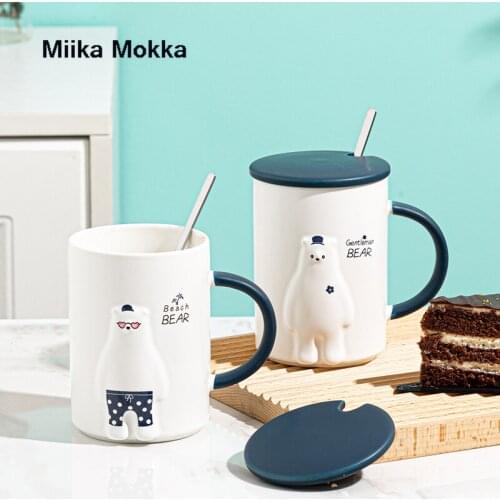 Ceramic Cup Ins Hot Polar Bear Mug Cute Cartoon Milk Cup Water Cup Gift Girl Gift Coffee Cup Ceramic Coffee Cup Set Coffee Cup