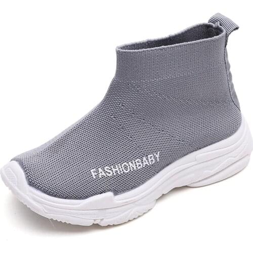 New Kids Shoes Casual Child Baby Sock Shoes Boys Girls Breathable Mesh Sneakers Spring Autumn High Help Slip-On Childrens Shoes