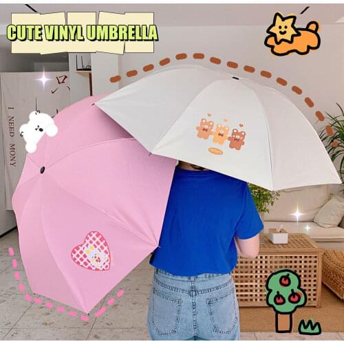 W&G Female Ins UV Umbrella 2021 Kawaii Bear Sun Umbrella Rain Shine Dual-use Protection UV Umbrella Womens Automatic Umbrella
