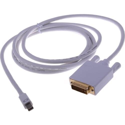 Mini Display Port DP Male to DVI Male Adapter Cable Cord White 6FT 1.8M for MacBook for MacBook Pro for MacBook Air