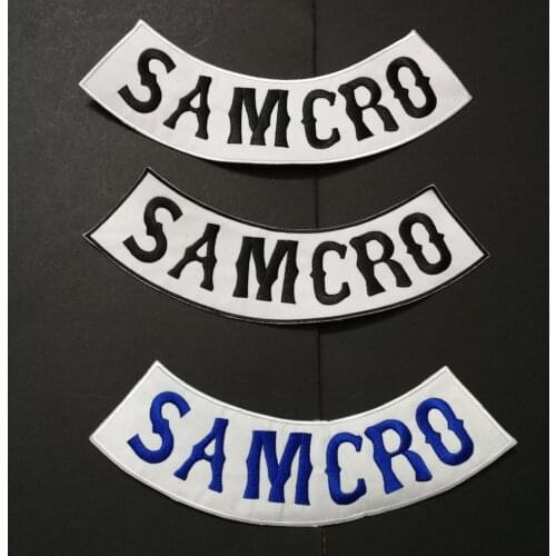 SAMCRO Patches Bottom Rockers Embroidery Twill Biker sons of Iron On patch for Jacket Motorcycle anarchy vest jacket hat badges