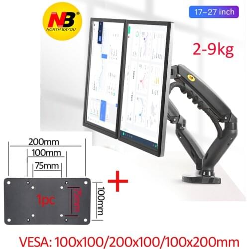 20 NB NEW F160 gas spring Ergonomic 10"-27" dual monitor stand on desk 2-9kg dual arms 360 rotate USB3.0 Computer holder