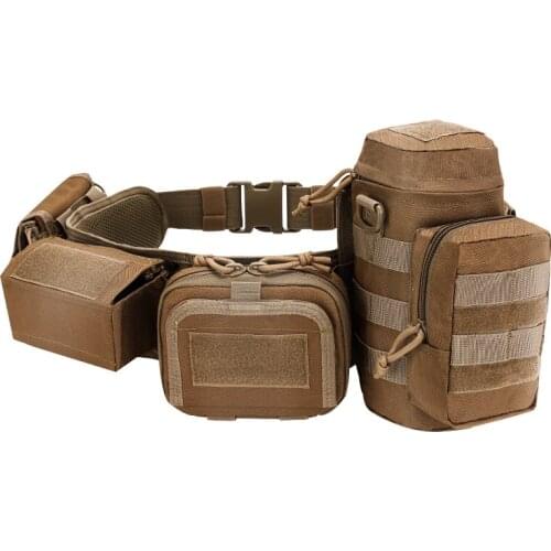 1000D Nylon Multicam Waterproof Trekking Running Hunting Bag Backpack Outdoor Military Tactical Combined Additional Waist Bag