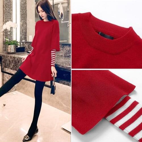 2020 new Spring Autumn Long-sleeved Dress WWomen Dresses Ladies O-neck Mini Dress m713
