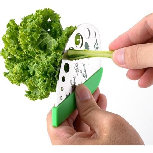 9 Holes Peeling Tools Herb Vanilla Stripper Peeler Stainless Steel Vegetable Leaf Remover Cutter Knife Home Kitchen Suplies