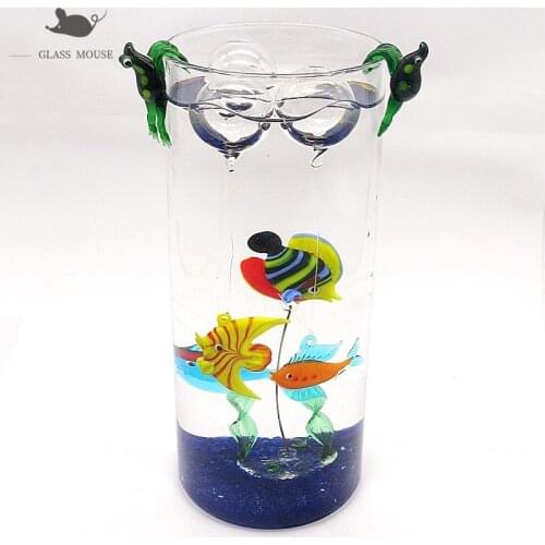 Custom colorful Handmade Murano glass Tropical fish statue ornament Pendant Home Aquarium fish tank decor Mini animal Figurine