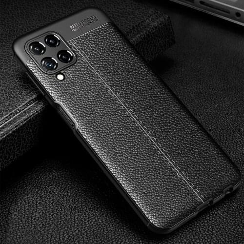 Litchi Skin Silicone Soft Case for Samsung Galaxy M32 SM-M325F M325 M 32 A22 A12 A32 A52 A72 A82 5G S21 S20 Ultra Bag Capa Funda