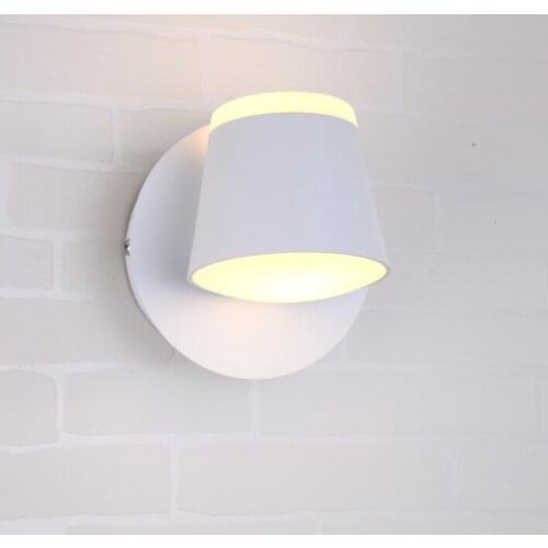 Modern Minimalist Creative Interior Bedroom Aluminum Acrylic 10wled Rocker Wall Lamp Black and White