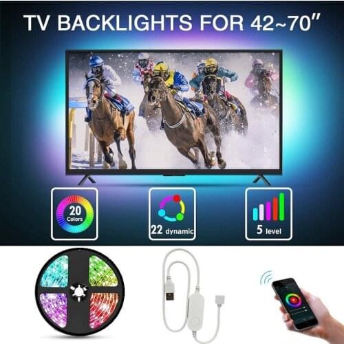 Smart APP USB LED Strip TV Background Light DC 5V 5050 SMD RGB Waterproof Desktop Tape Lamp Flexible Decoration Lights
