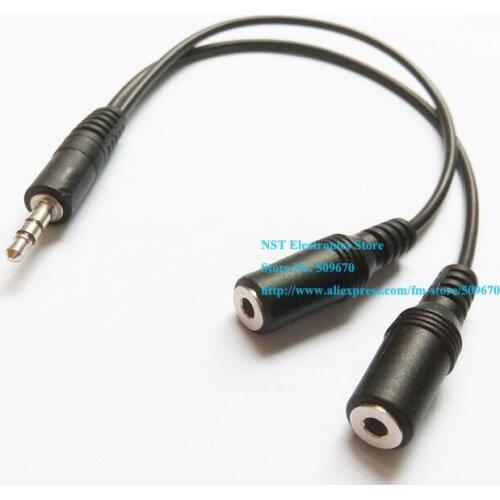 High Quality 1/8" 3.5mm headphone mini jack splitter Y adapter connector plug cable/Free shipping/2PCS