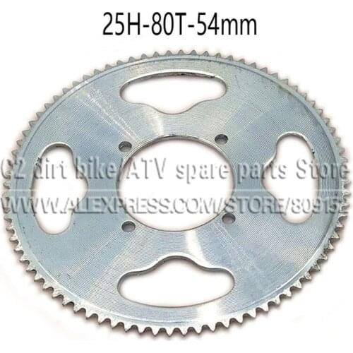 54mm 80 Tooth 25H Rear Chain Sprocket For 2 Stroke 47cc 49cc Engine Chinese Mini ATV Quad 4 Wheeler Pocket Bike Scooter Goped