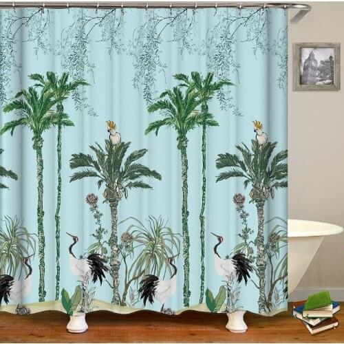 3D Chinese Style Flower and Birds Tree Shower Curtains Bath Curtain Waterproof Bathroom Decor With Hooks Printing Bath Curtain