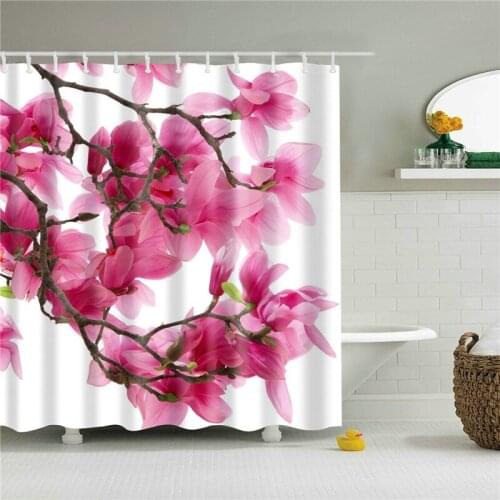 Fresh Flowers Bathroom Shower Curtains Bathing Curtain Waterproof Polyester cloth 3d printed Bath Curtain Home Screen 12 Hooks