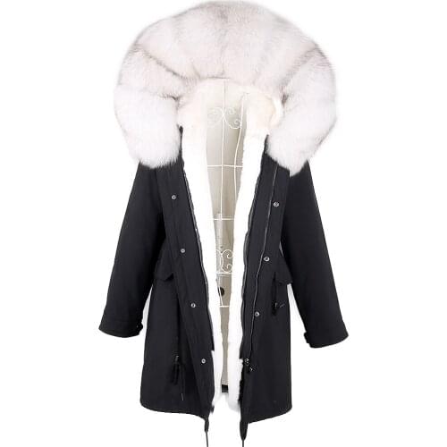 Lavelache 2021 New Women Winter Jacket Long Coat Big Natural Raccoon Fur Collar Thick Faux Fur Liner Detachable Fashion Parkas