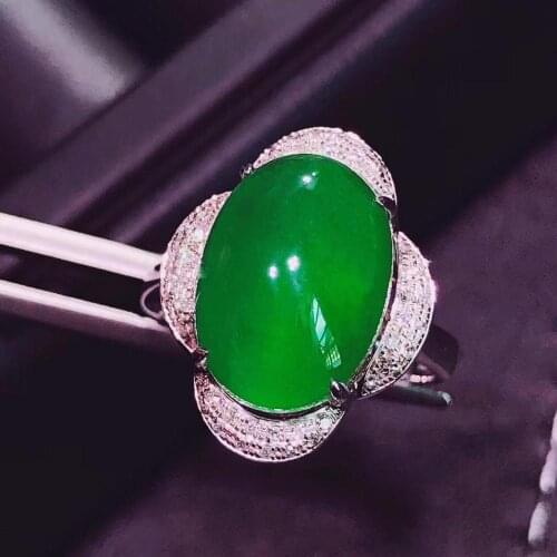 H725 Emerald Ring 7.27ct Pure 18 K Gold Jewelry Nature Green Emerald Diamond Female Rings for women Fine Ring