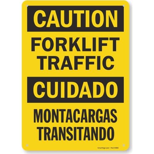 SmartSign "Caution Forklift Traffic" Sign |8" x 12" Aluminum