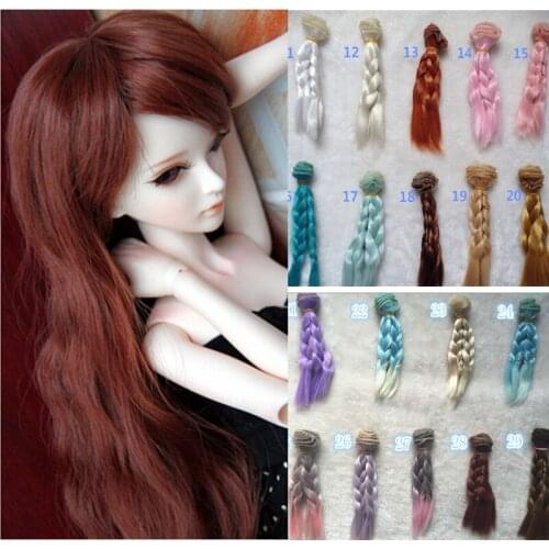 10PCS/LOT Wholesale 15CM SD BJD Hair Fiber DIY Handmade Synthetic Curly Doll Hair Wig 25CM