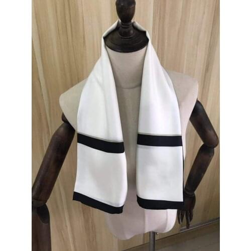 2021 new arrival winter spring classic white 100% pure silk scarf twill hand made roll 90*90 cm shawl wrap for women lady