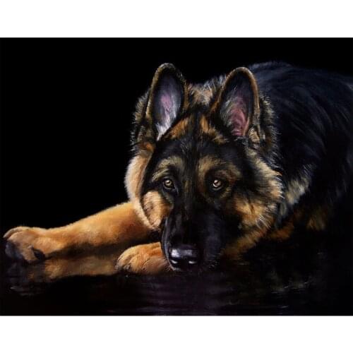 5D Diy Diamond Painting Cross Stitch Full Square Round Animals Shepherd Dog Pictures By Numbers Embroidery Wall StickersZP-445
