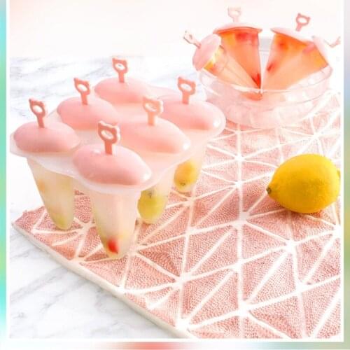 6 Cell DIY Ice Lolly Mould Frozen Ice Cube Molds Food Safe Silicone Ice Cream Molds Popsicle Maker for Candy Bar Decoration