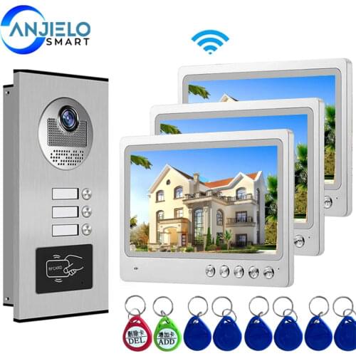 9 Inch TFT Display Wifi Apartments Video Door phone Intercom System with 3 Color Moniter Smartphone App Remote Contol Unlock