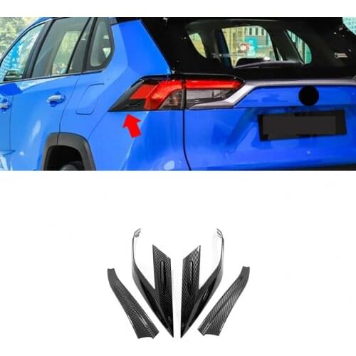 ABS Carbon fibre For Toyota RAV4 2019 2020 Accessories Car Tail Lights Rear Lamps Decoration Frame Cover Trim Car styling 4 Pcs