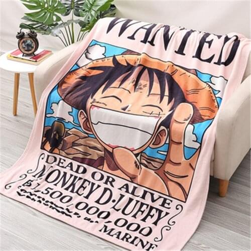 Anime Cartoon Flannel Blankets One Piece Luffy Air Conditioner Blankets for Winter Home Decor Fashion Party Blanket